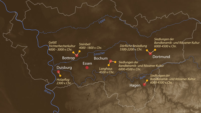 Fundstellen zur Jungsteinzeit (Quelle: Dießenbacher Tewissen Informationsmedien)