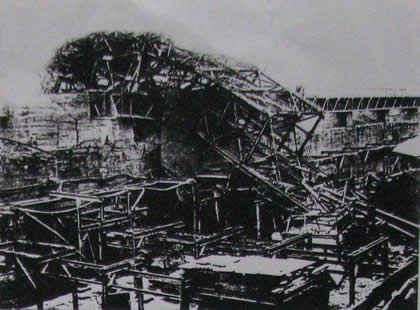 Abb. 17: Das zerstörte Werk Bruckhausen nach dem Bombenangriff am 14. Oktober 1944